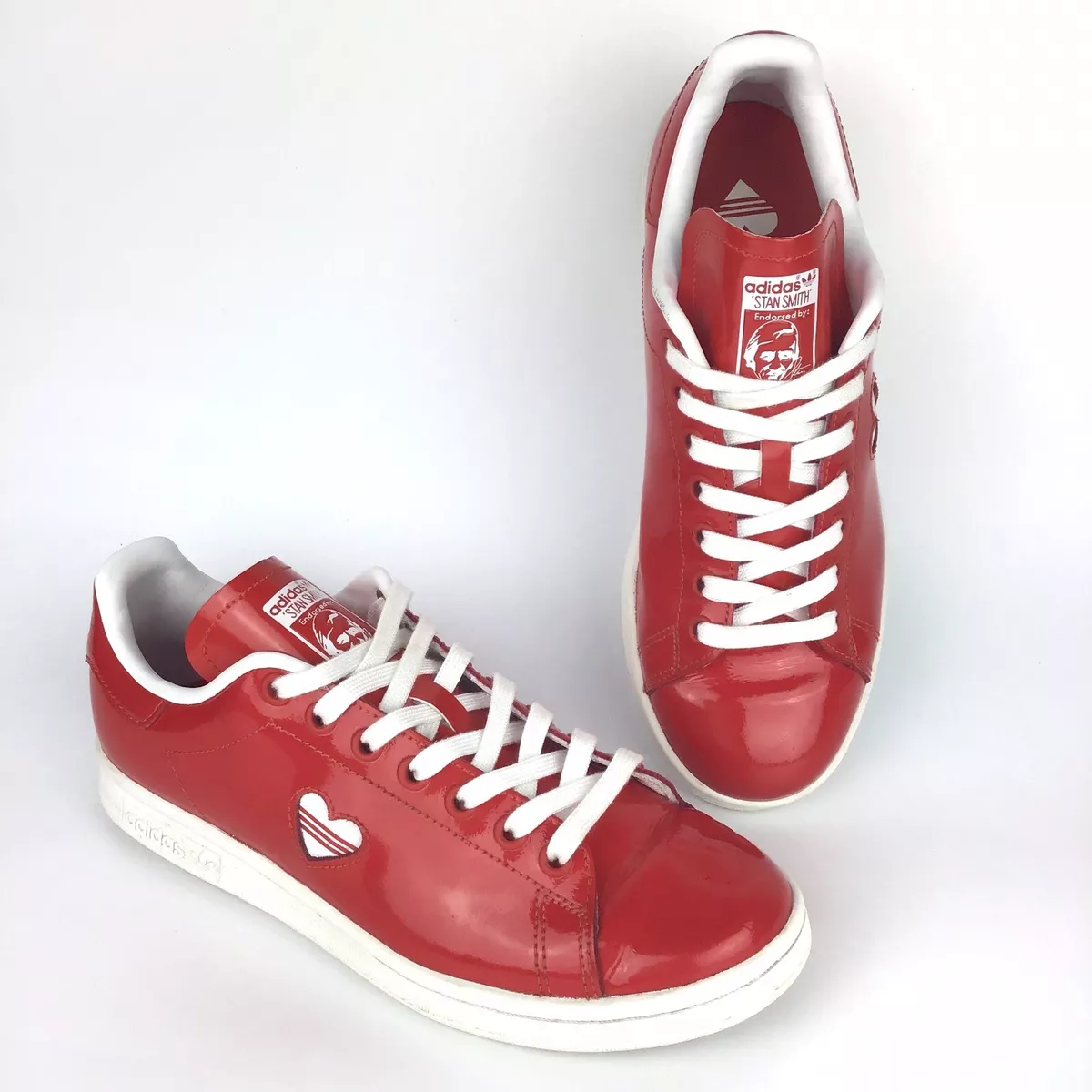 Niet essentieel blauwe vinvis Spaans Adidas Originals Stan Smith Red White Heart Shoes Valentines Sneakers  Women&#039;s 8 | eBay