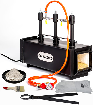 DFPROF3+1D/2'' GAS PROPANE FORGE Furnace Burner Knife Making Blacksmith USA