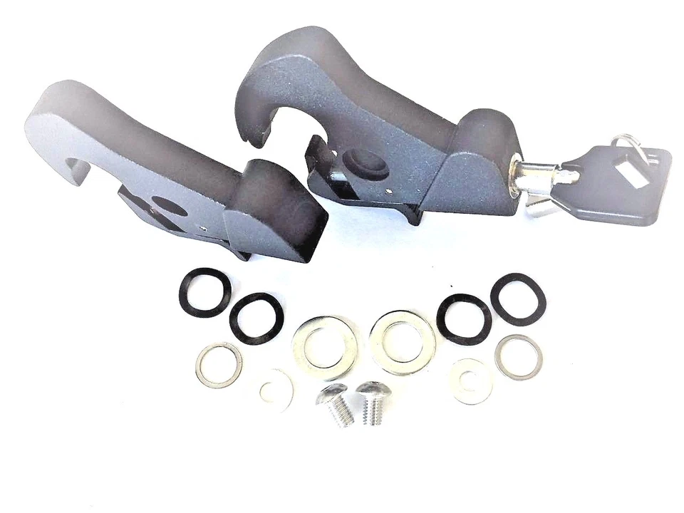 BLACK Locking Detachable Latch Kit  Harley Tri Tour Glide Sissy Bar Luggage Rack - Image 3 of 4