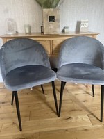 Grey Velvet Side Chairs 