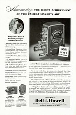 1940s Original Vintage Bell Howell Filmo Movie Camera Photo Print Ad c