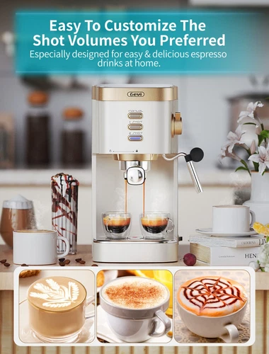 Gevi Espresso Machine 20 Bar with Milk Frother Coffee Machine Latte Cappuccino image