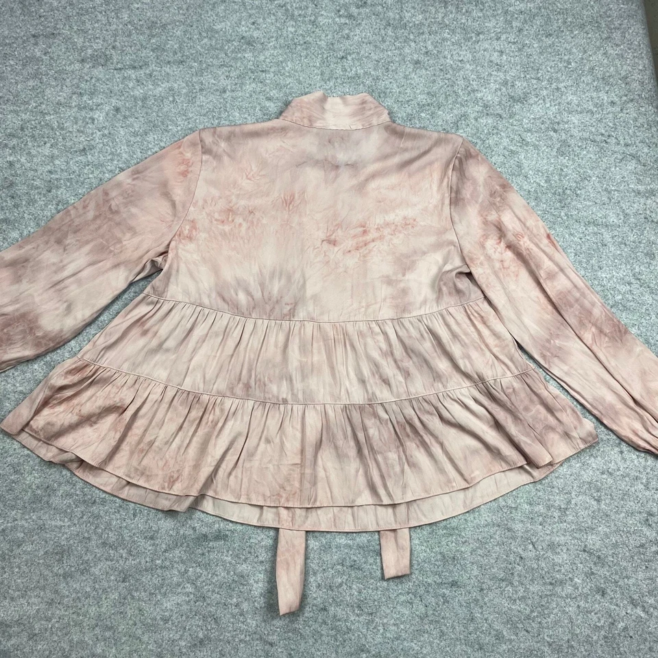 simply vera blouse Women’sXXL Pink vneck Barbie girly preppy puffy flared puffy - Image 3 of 4