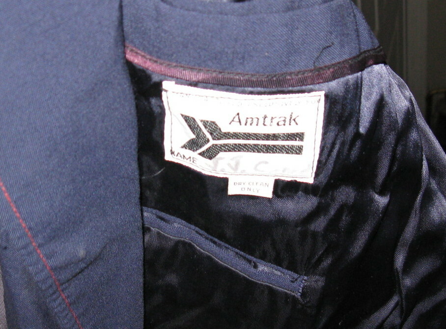 VTG Men's 1980s Navy Blue Polyester Amtrak Uniform 48R Jacket