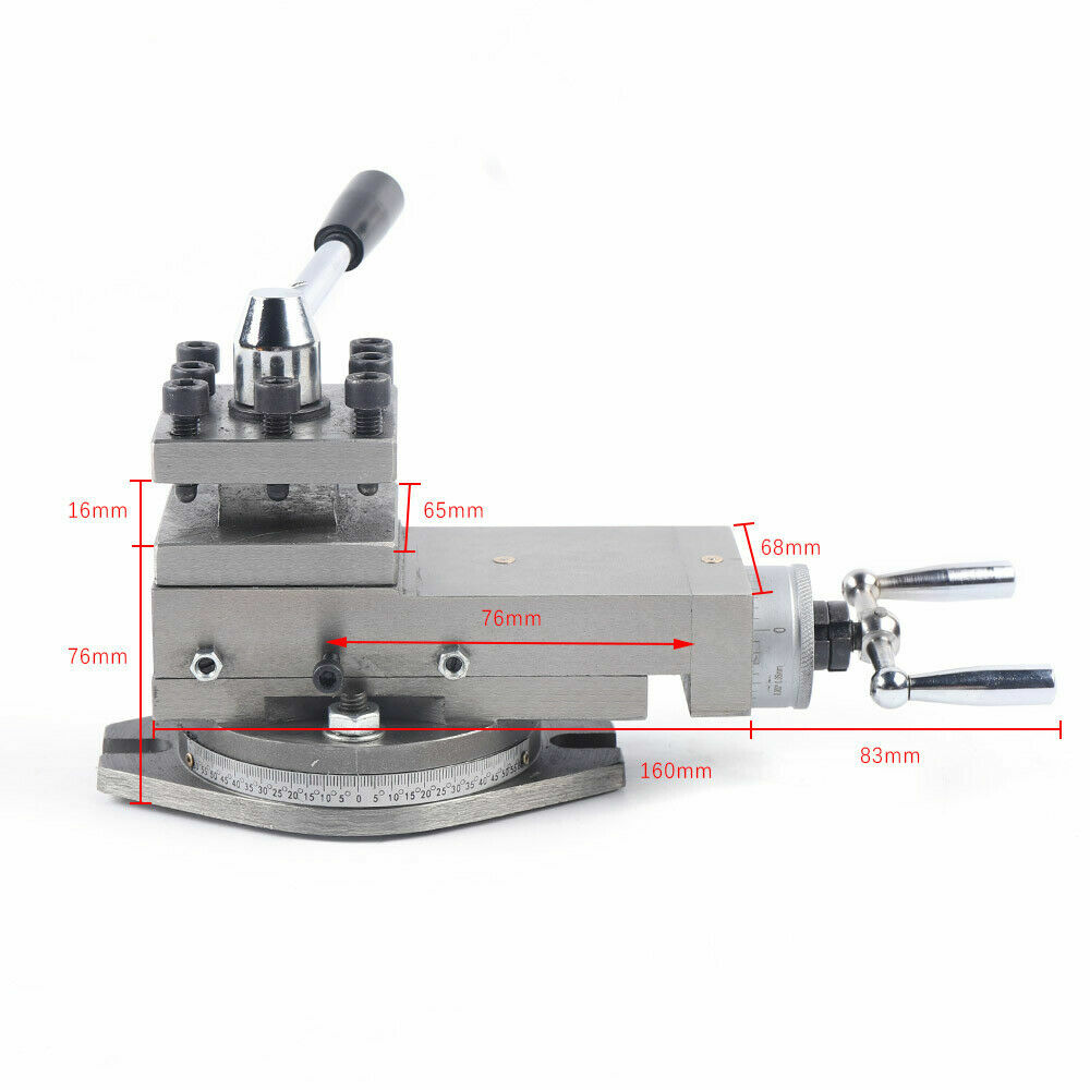 Lathe Tool Rest Mini Metal Lathe Accessories Holder Slide Compound 80mm Stroke