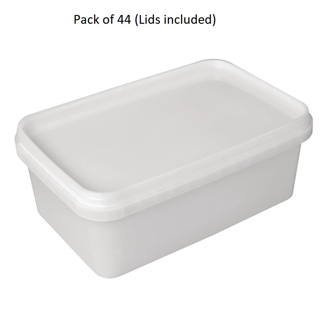 (PACK OF 44) 1.2 Litre Ice Cream Tubs with lids Food Storage Container with lid