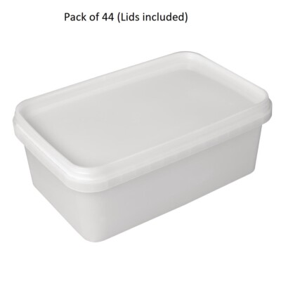 (44er Pack) 1,2 Liter Eisbecher mit Deckel Frischhaltedose mit Deckel