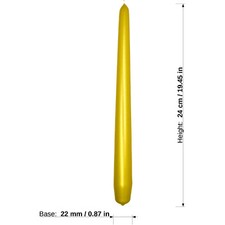 Pair Of Solid Coloured Tapered Candles Unscented Dinner Table Bistro Wedding