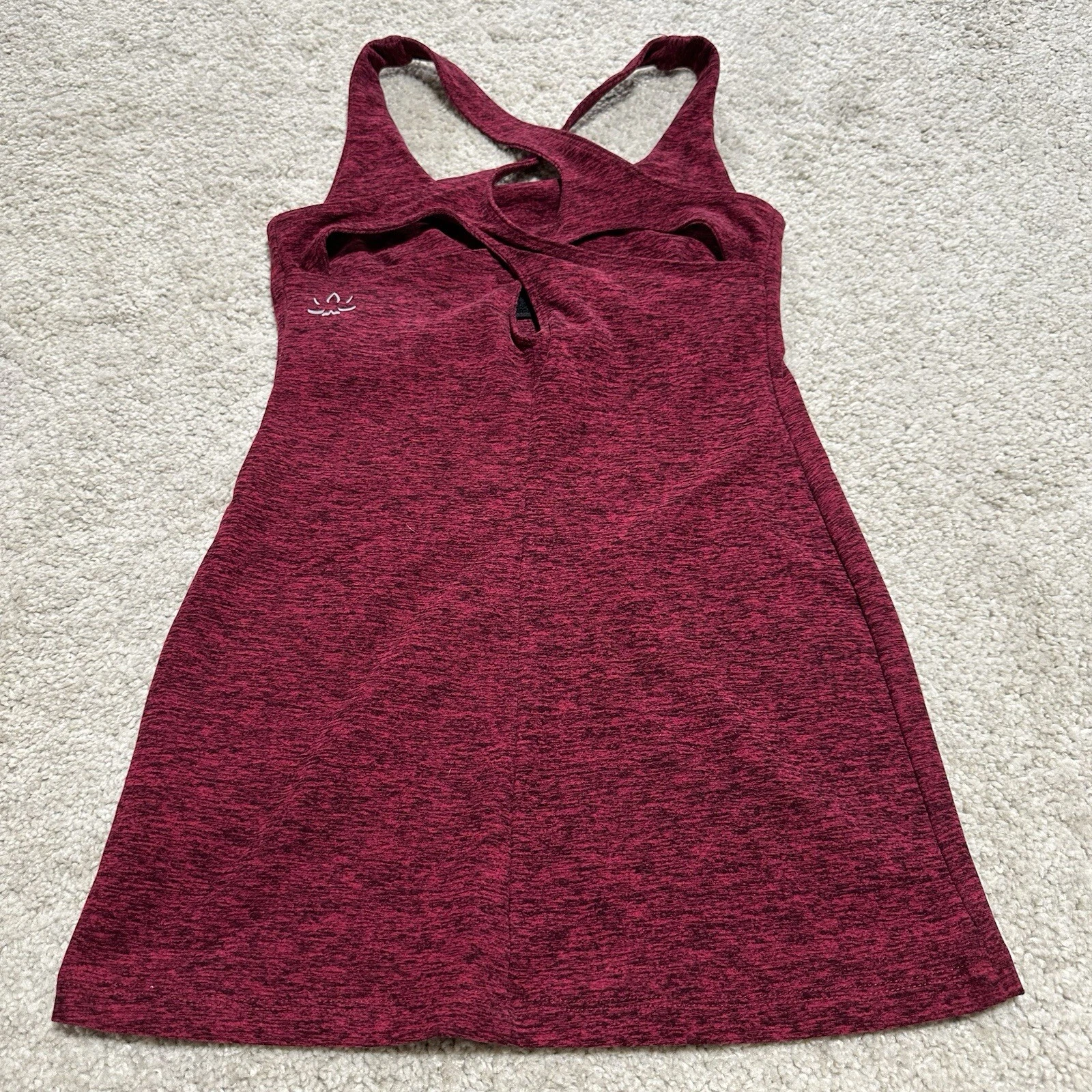 beyond-yoga strappy cross back heathered soft stretchy tank-top