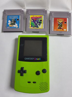 Nintendo Game Boy Color Lime Green with 3 Games 45496712495| eBay