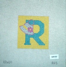 The Letter "R" with Purse Hand Painted Needlepoint Canvas WK