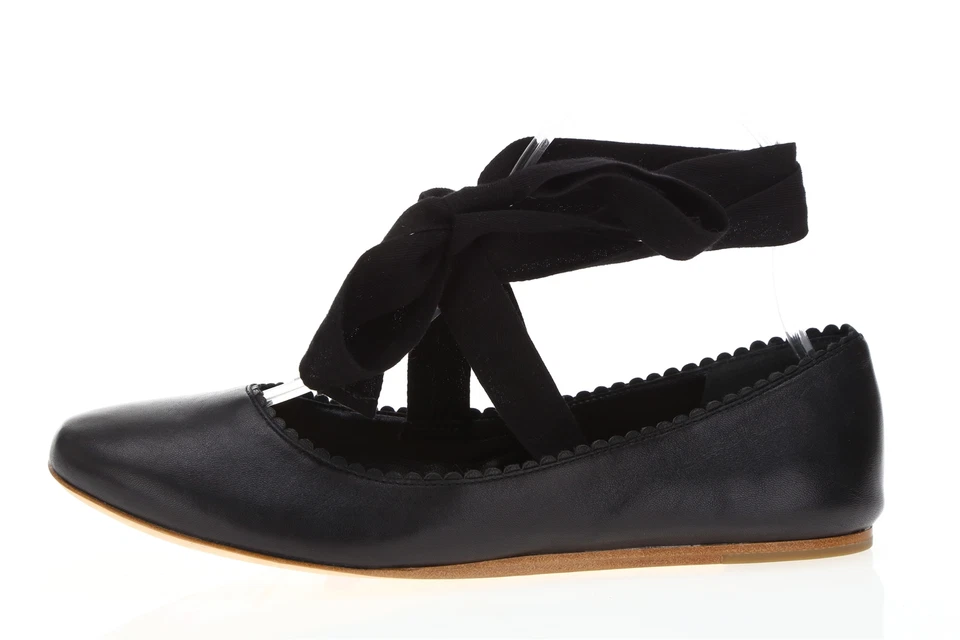 Womens VIA SPIGA 160344 Black Leather Ballet Flats sz. 7 M - Image 2 of 4