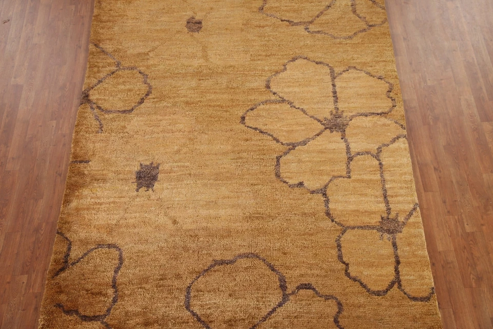 Alfombra oriental floral moderna 7x10 alfombra india hecha a mano Foto 3 de 4