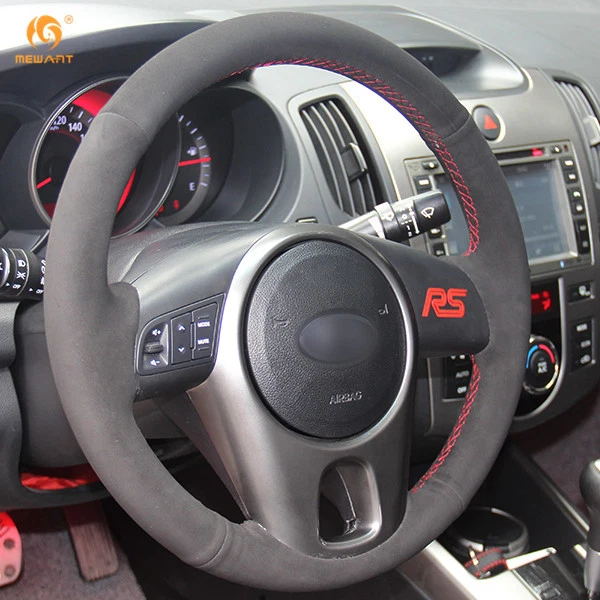 Black Suede Steering Wheel Cover for Kia Forte Kia Soul Kia Rio 2009-2011 #QY60 - Image 3 of 4