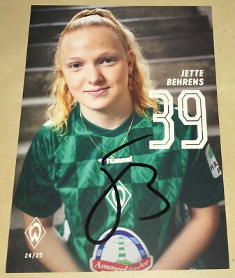 Jette Behrens Original Signierte Autogrammkarte Werder Bremen Frauen 2024/25 #18