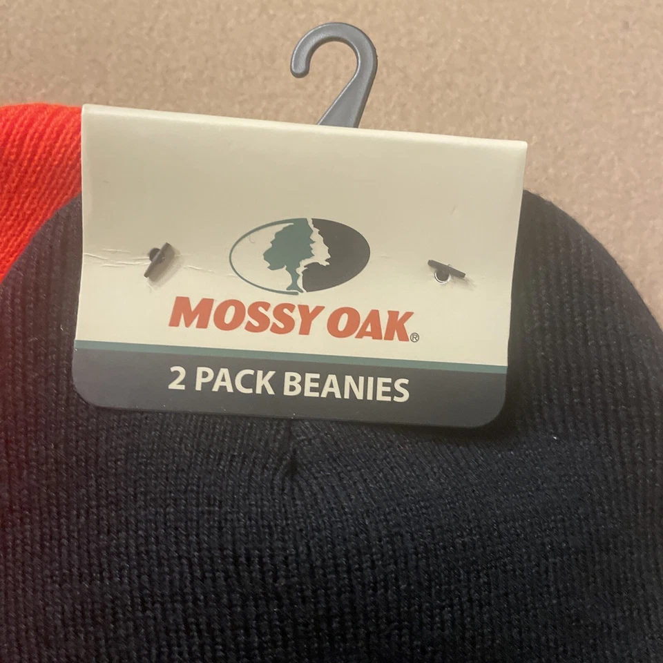 Mossy Oak 2 pack Knit Beanies Hats  black and orange - Image 3 of 4