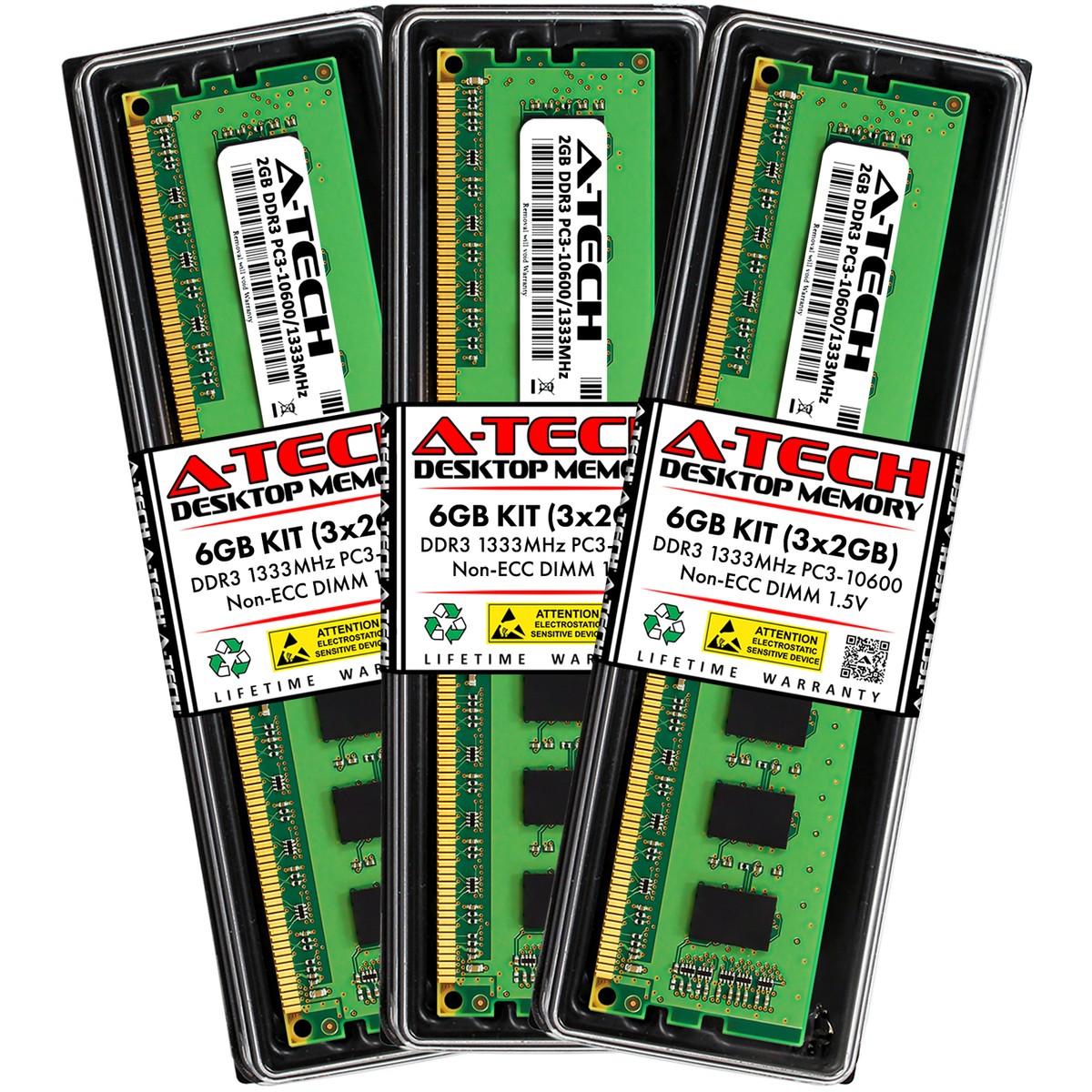 6GB Kit 3x 2GB DDR3-1333 DIMM Corsair TR3X6G1333C9 Equivalent Desktop  Memory RAM