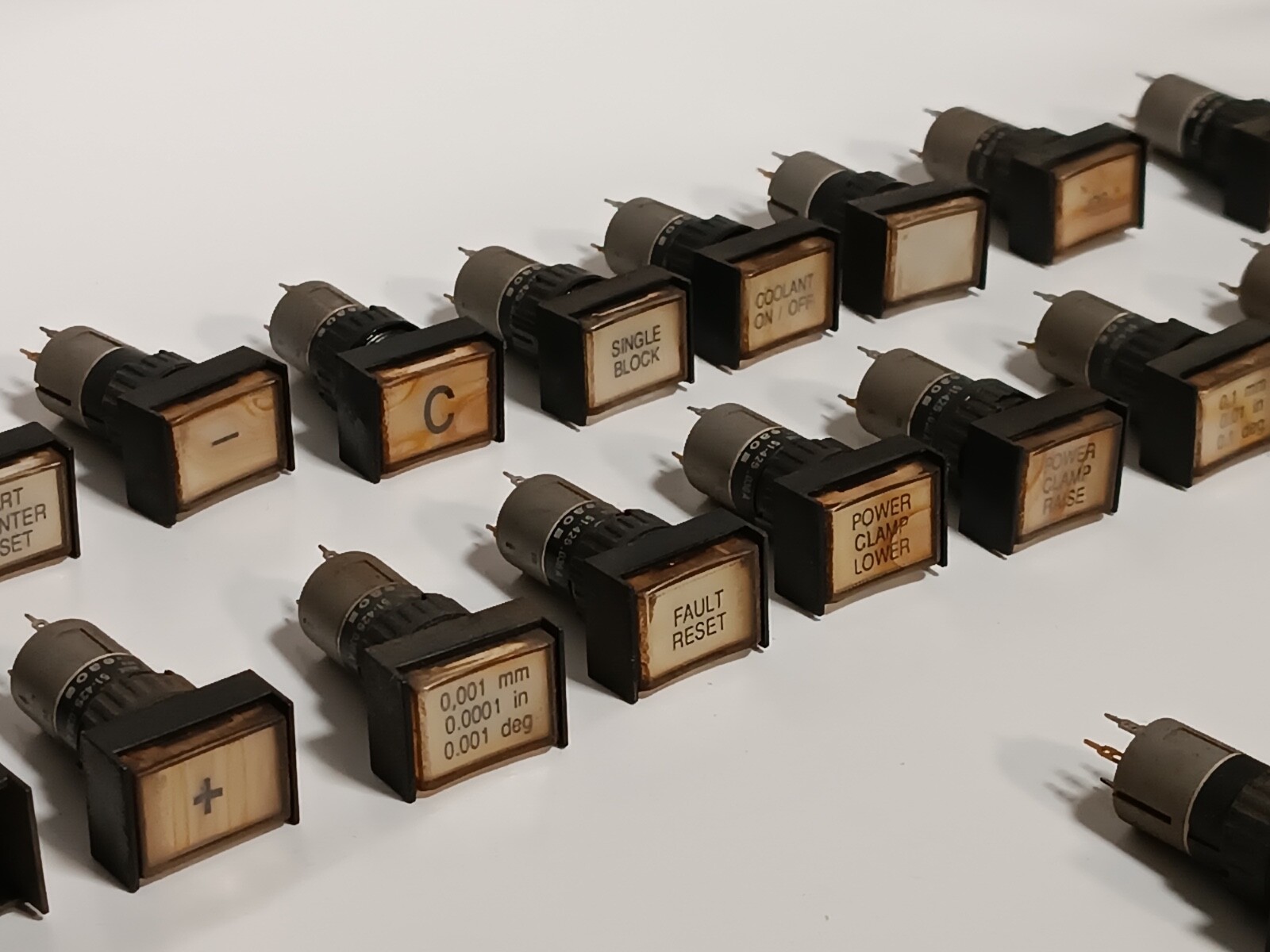 Lot of 23 EAO and Rafi Illuminated Push Button Switches 12V & 60V, as shown