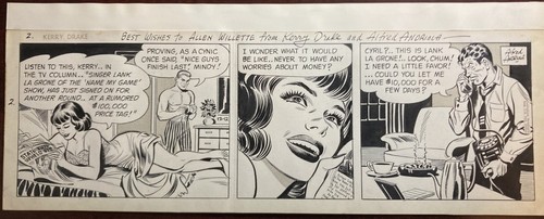 (6) items-Alfred Andriola-KERRY DRAKE-3) cartoon panels, 3) TLS-Rare-Unique