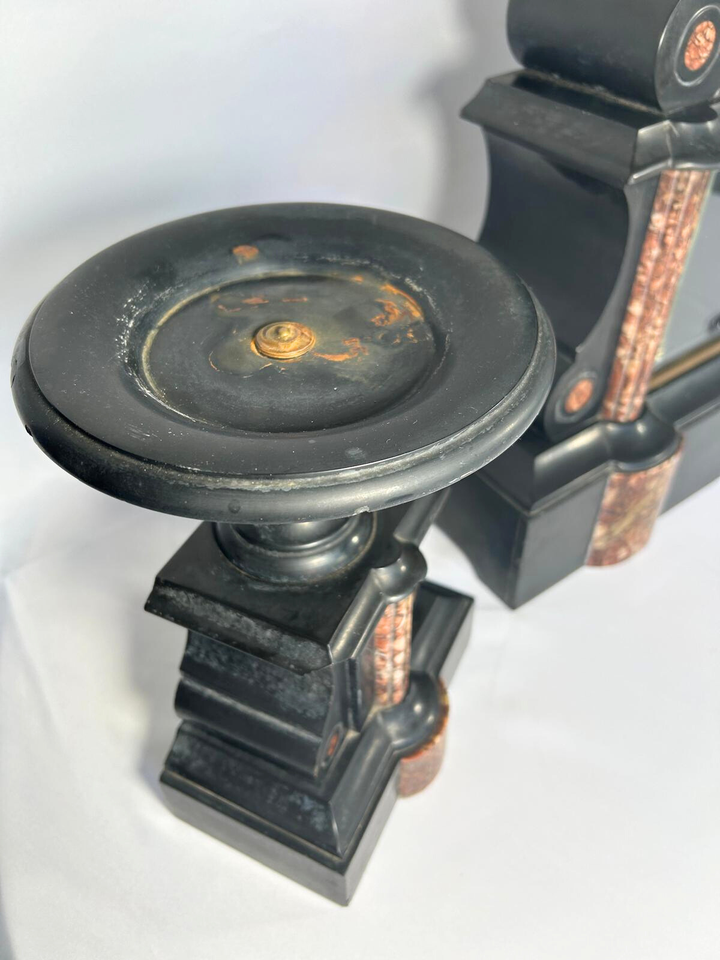 French clock in black and burgundy marble from the 19th century eBay