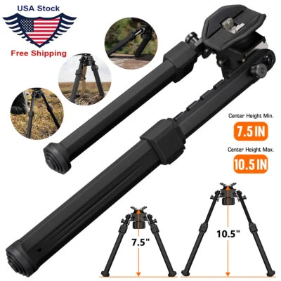 MIDTEN 180° Folding Rifle Bipod 7.5" to 10.5" Hunting Gun Bipod Sling Swivel Stud Mount