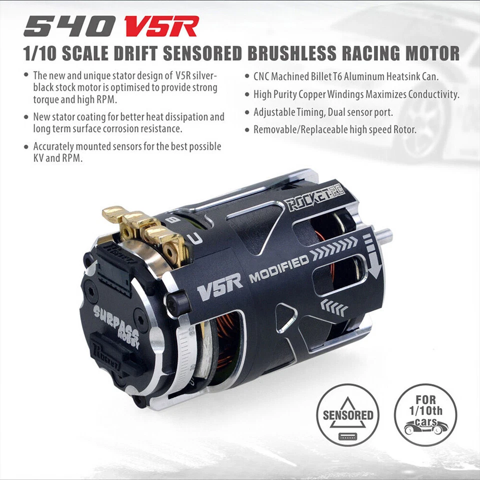 Surpasshobby Rocket 540 V5R 4.5T Sensored Brushless Motor für 1/10 1/12 1/14 Car - Bild 4 von 4