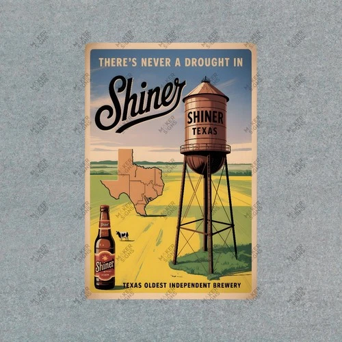 Vintage Shiner Beer Metal Sign Texas Brewery Decor Collectible #712649
