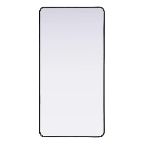 Elegant Decor Contour Metal Rectangle Mirror 30X60" Black - Picture 1 of 11
