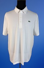 Lacoste Sport Performance Polo Shirt Mens 2XL White Textured Croc Logo