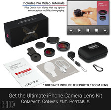 Pro Lens Kit for Iphone and Android, Macro and Wide Angle Lens with LED Light...
