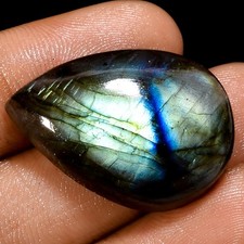 Natural Labradorite Pear Shape Cabochon Loose Gemstone 31 Ct. 28X19X7 mm A-21664