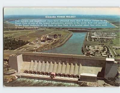 #ad Postcard St. Lawrence Niagara Power Project New York Hydroelectric Power Plant $9.99
