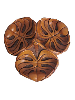 Coco Joes Hawaii Hapa-Wood Monstera 8'' Wide Leaf Server Tray