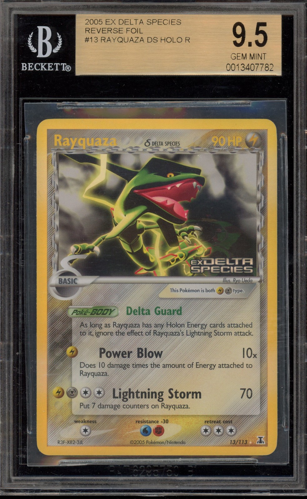 Pokemon Rayquaza EX Delta Species Reverse Holo Rare #13 BGS 9.5