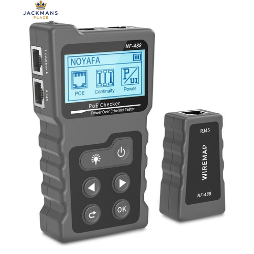VXSCAN Network Cable Tester, NF-488 POE Ethernet Tester for Power Black