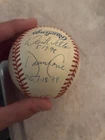 Don Larsen David Wells David Cone Signed Baseball Yankees Perfect Game Dates OAL