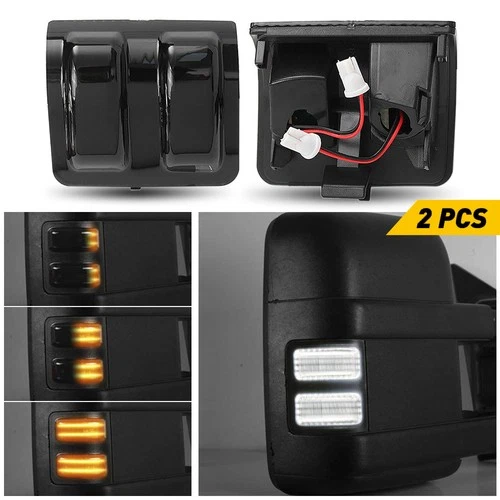 Switchback LED Side Mirror Marker Light For 08-16 Ford F250 F350 F450 Super Duty