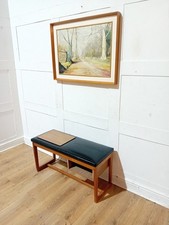 RETRO TEAK TELEPHONE SEAT VINTAGE SLEIGH LEG STOOL MID CENTURY MODERN PHONE TABL