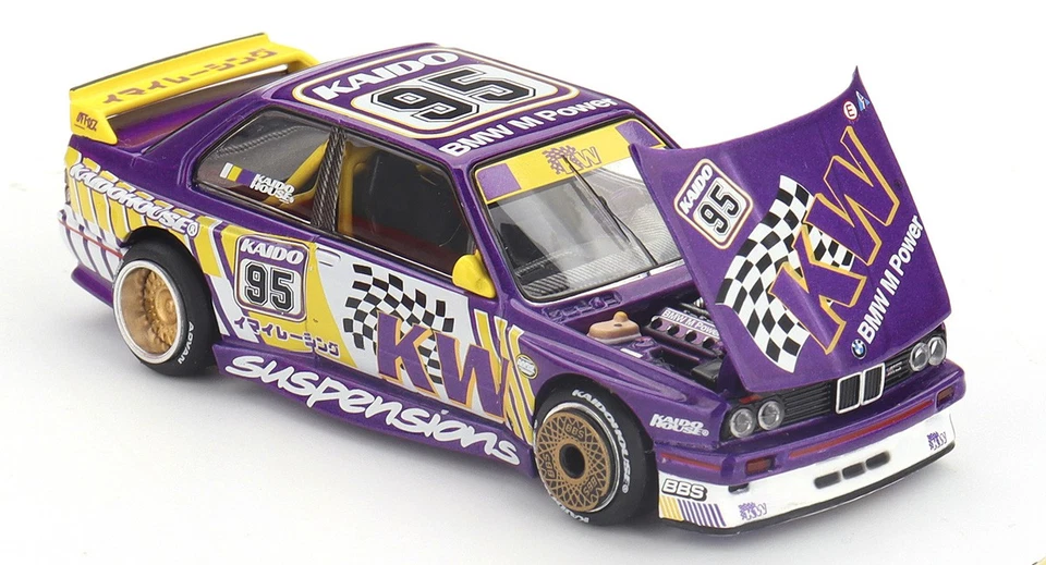 Mini-GT 1:64 BMW M3 (E30) KAIDO KW V1 1989 - KHMG194 - Immagine 3 di 4