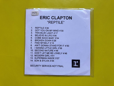 Eric Clapton - Reptile CDR promo USA 2001 [Reprise Security Service]