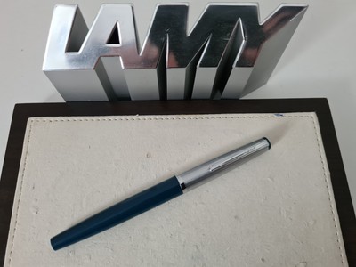 Lamy Ratio 47P ''M'' Patronenfüller Füllhalter Petrol - Silber Vintage