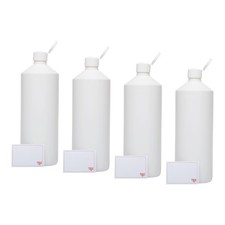 TEC 1L Litre HDPE Bottles with Flip Tops UK Made 30% Recycled Plastic White