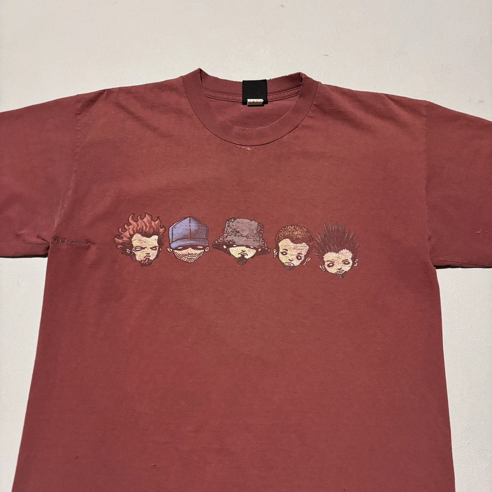 复古 90 年代 Limp Bizkit T 恤乐队校车 XL Giant 1998 Distress Repaired — 第 3/4 张图片