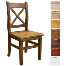 SET sedia SEDIA A CROCE LEGNO PINO STILE COUNTRY - NUOVA sedia ristorante 2...