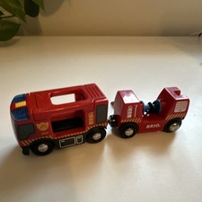 BRIO Wooden Fire Engine Toy Train Red Preschool 3010