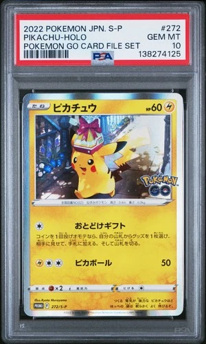 2022 POKEMON JPN S PROMO POKEMON GO CARD FILE SET #272 PIKACHU-HOLO PSA 10