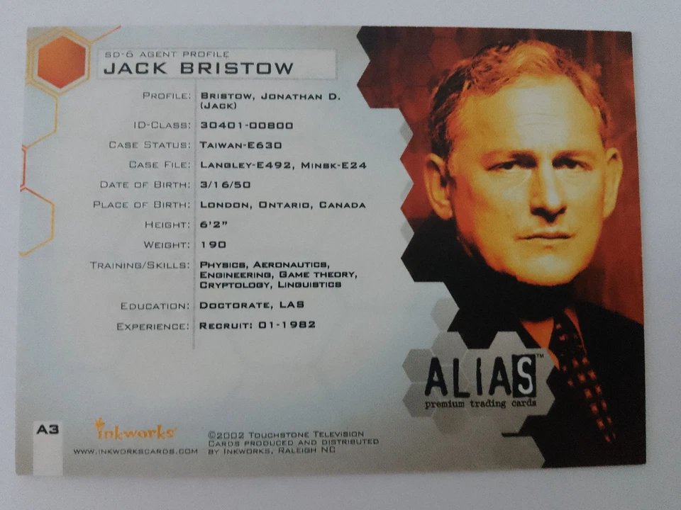 Victor Garber Inkworks 2002 Alias Season 1 A3 Autograph Jack Bristow - Image 2 of 4