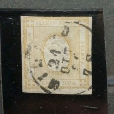 1862 REGNO FRANCOBOLLO PER LE STAMPE DUE CENTESIMI USATO