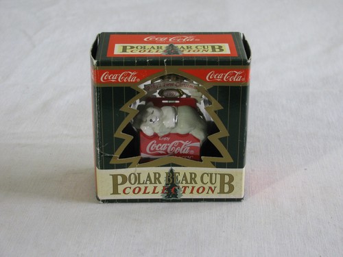 NIOB Vtg Coca Cola Polar Bear Cub Col Baby's First Christmas Ornament, 1997