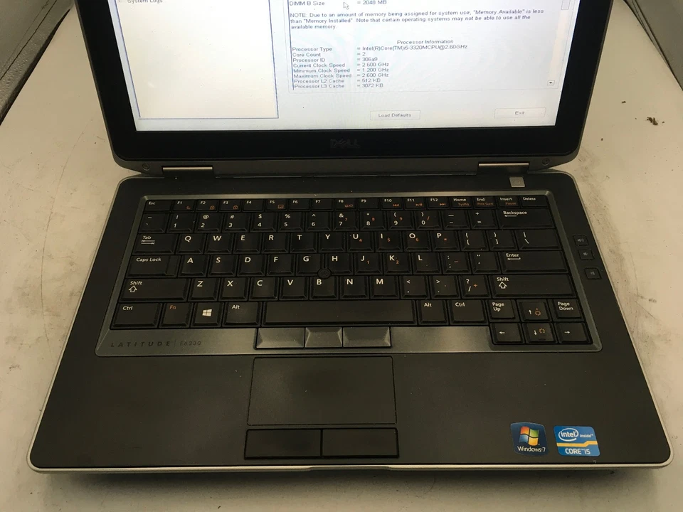 DELL LATITUDE E6330 - BOOTS TO BIOS - INTEL I5 3320M - 4GB RAM - READ DESCRIP-BB - Image 3 of 4